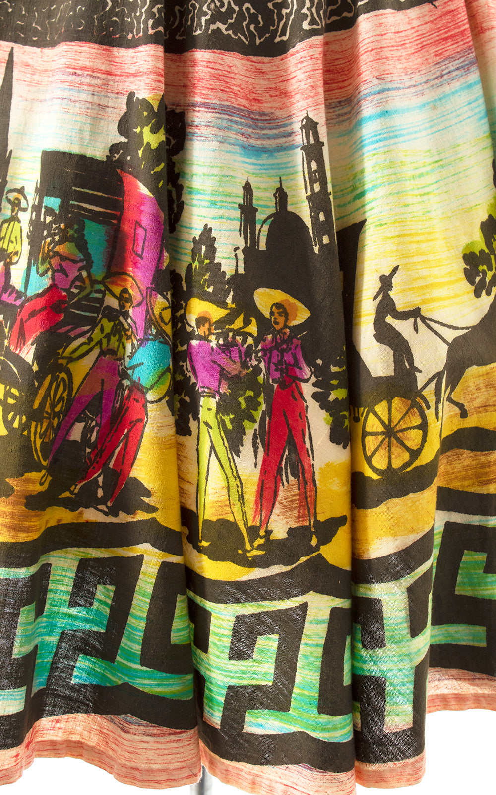 1950s Mexican Novelty Hand-Painted Circle Skirt | medium