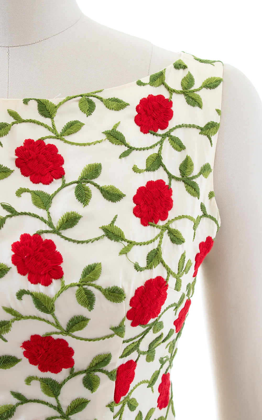 1960s EMMA DOMB Rose Embroidered Party Dress | small