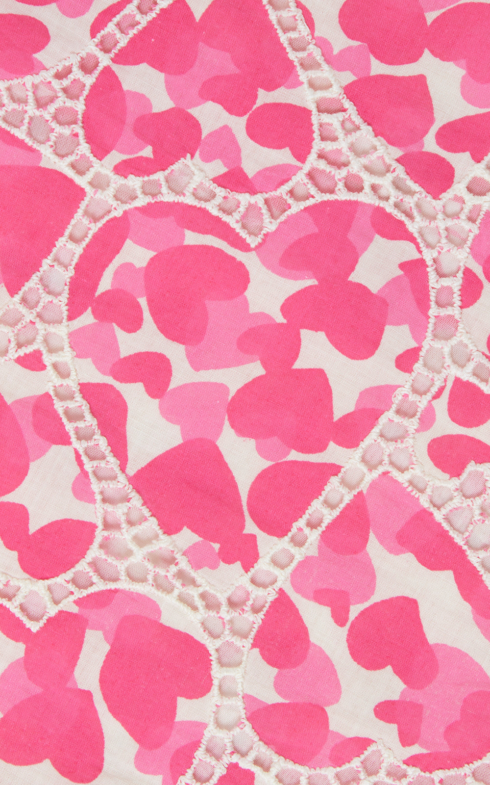 1950s Heart Novelty Print Lace & Cotton Dress | small
