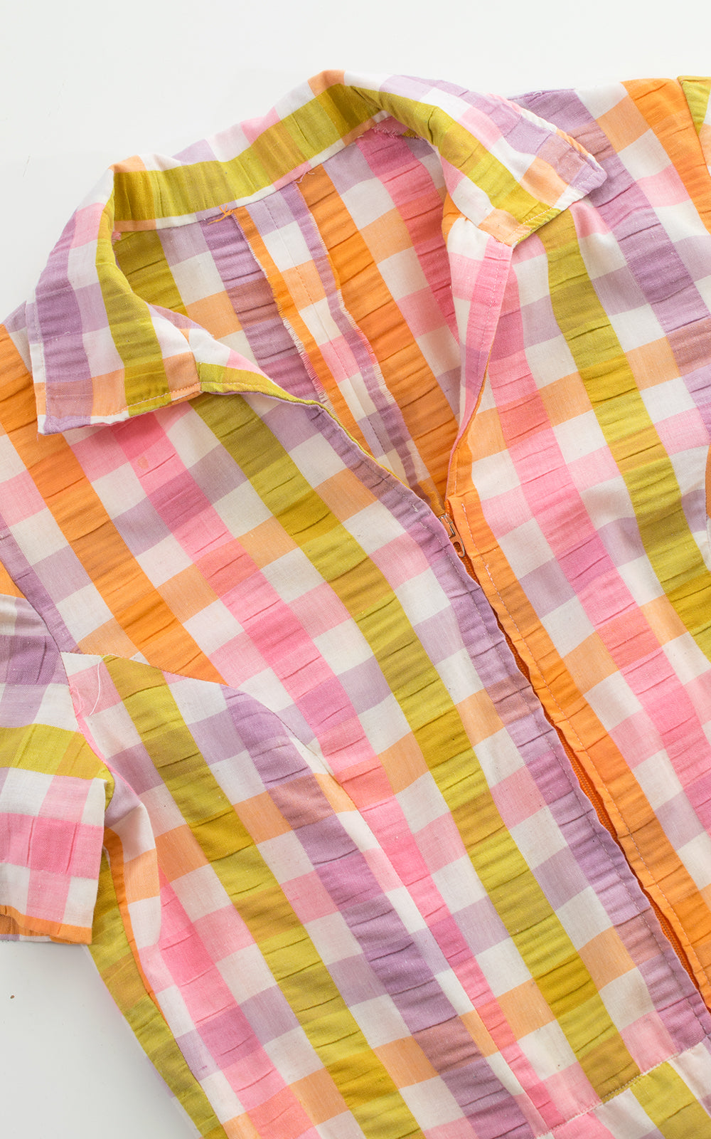 1970s Plaid Cotton Jumpsuit