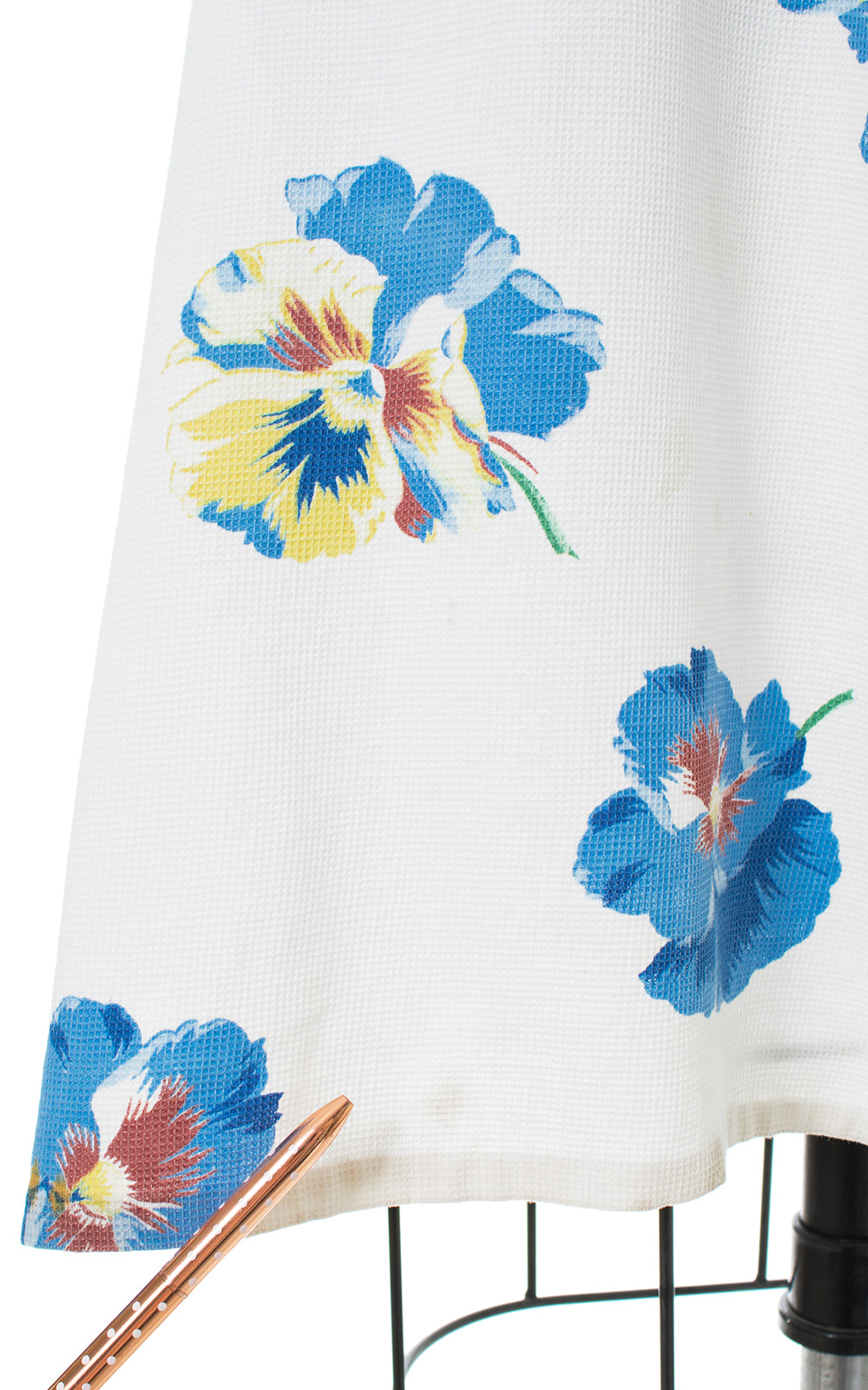 1930s 1940s Pansy Cotton Piqué Button Back Sundress