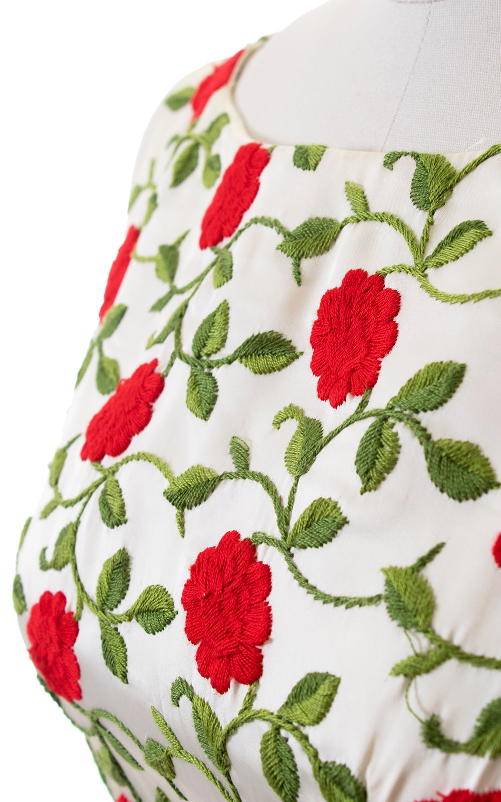 1960s EMMA DOMB Rose Embroidered Party Dress | small