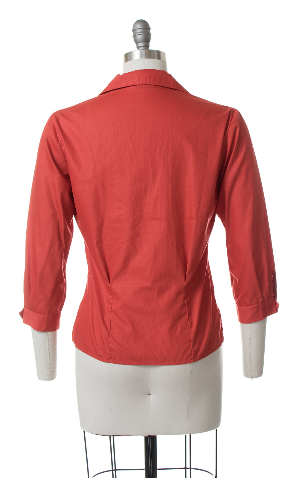 1950s Rust Red Blouse