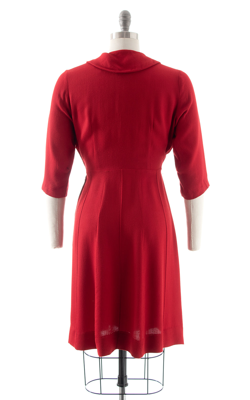 1960s Red Peter Pan Collar Shirt Dress BirthdayLifeVintage