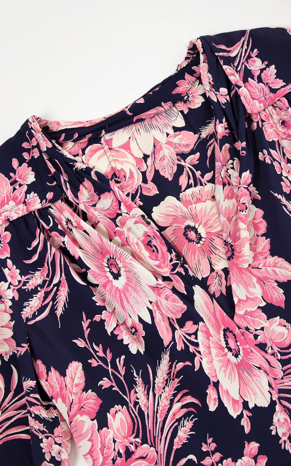 1940s Rose Floral Rayon Crepe Dress | small