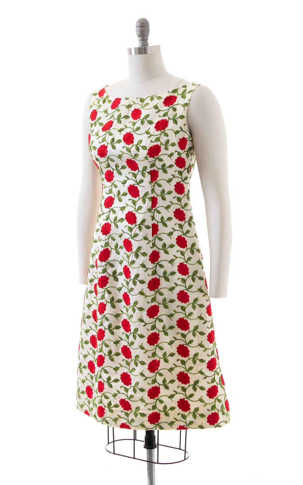 1960s EMMA DOMB Rose Embroidered Party Dress | small