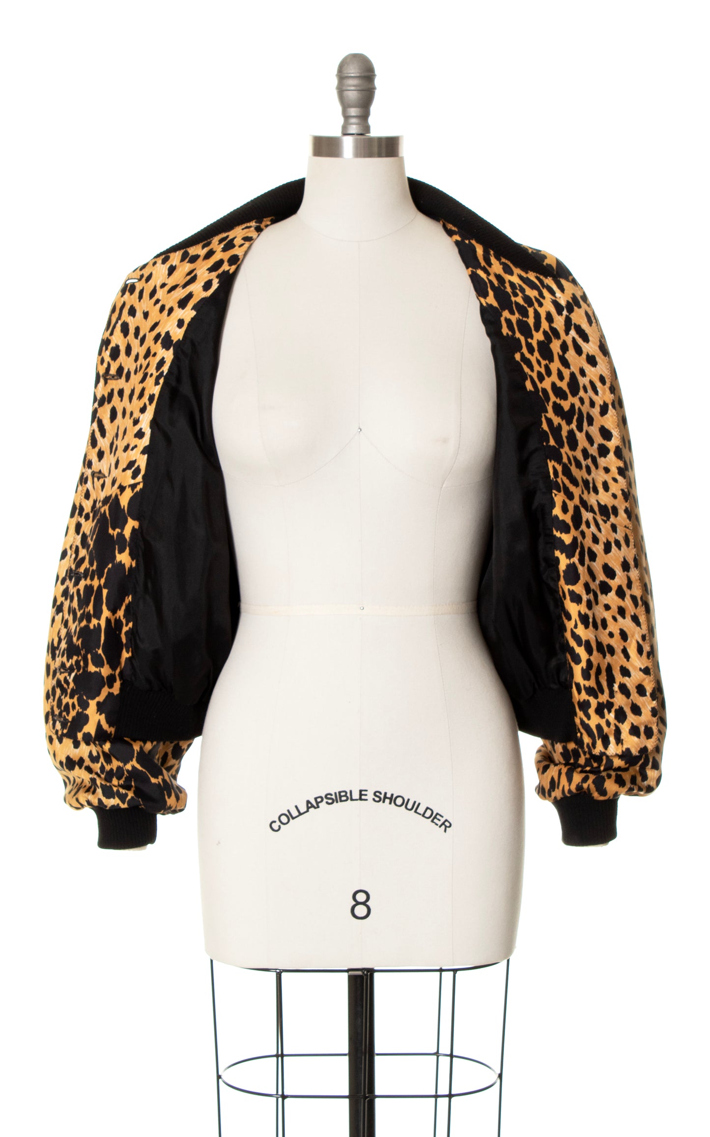 1980s Silk Leopard Print Bomber Jacket | medium/large