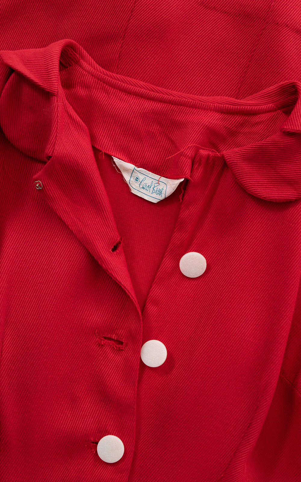 1960s Red Peter Pan Collar Shirt Dress BirthdayLifeVintage