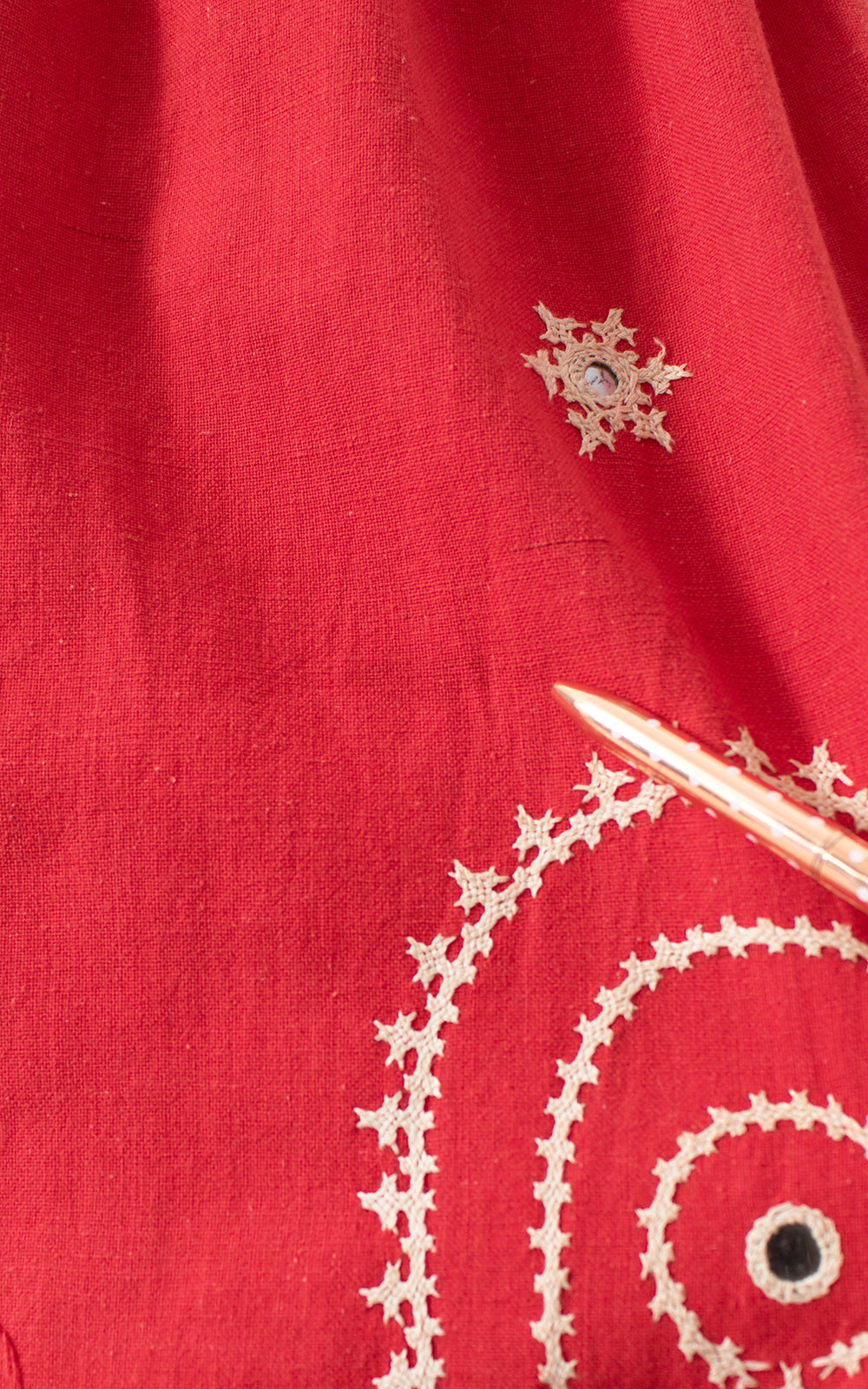 1960s Mirrored Embroidered Cotton Skirt