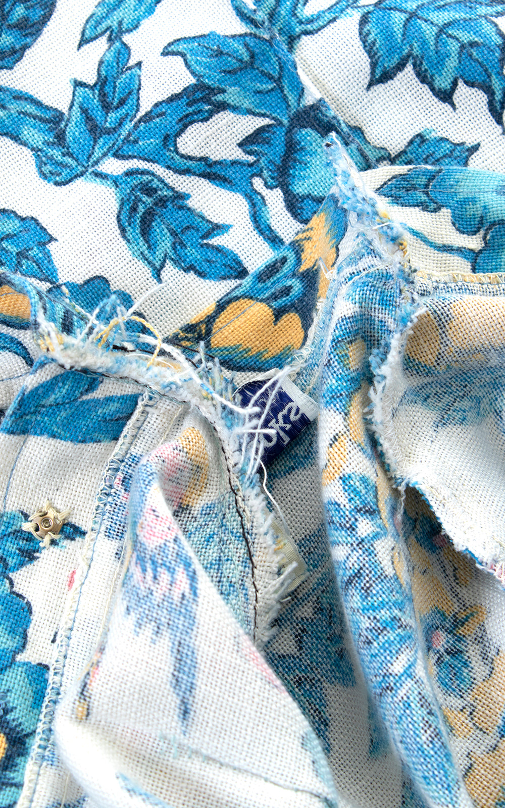 1960s 1970s Bird Floral Print Wide Leg Pants | x-small