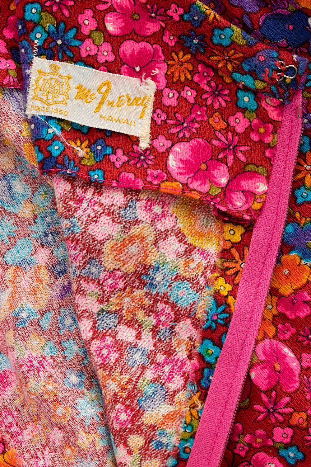 1960s 1970s Floral Barkcloth Top & Skirt Set | small/medium/large