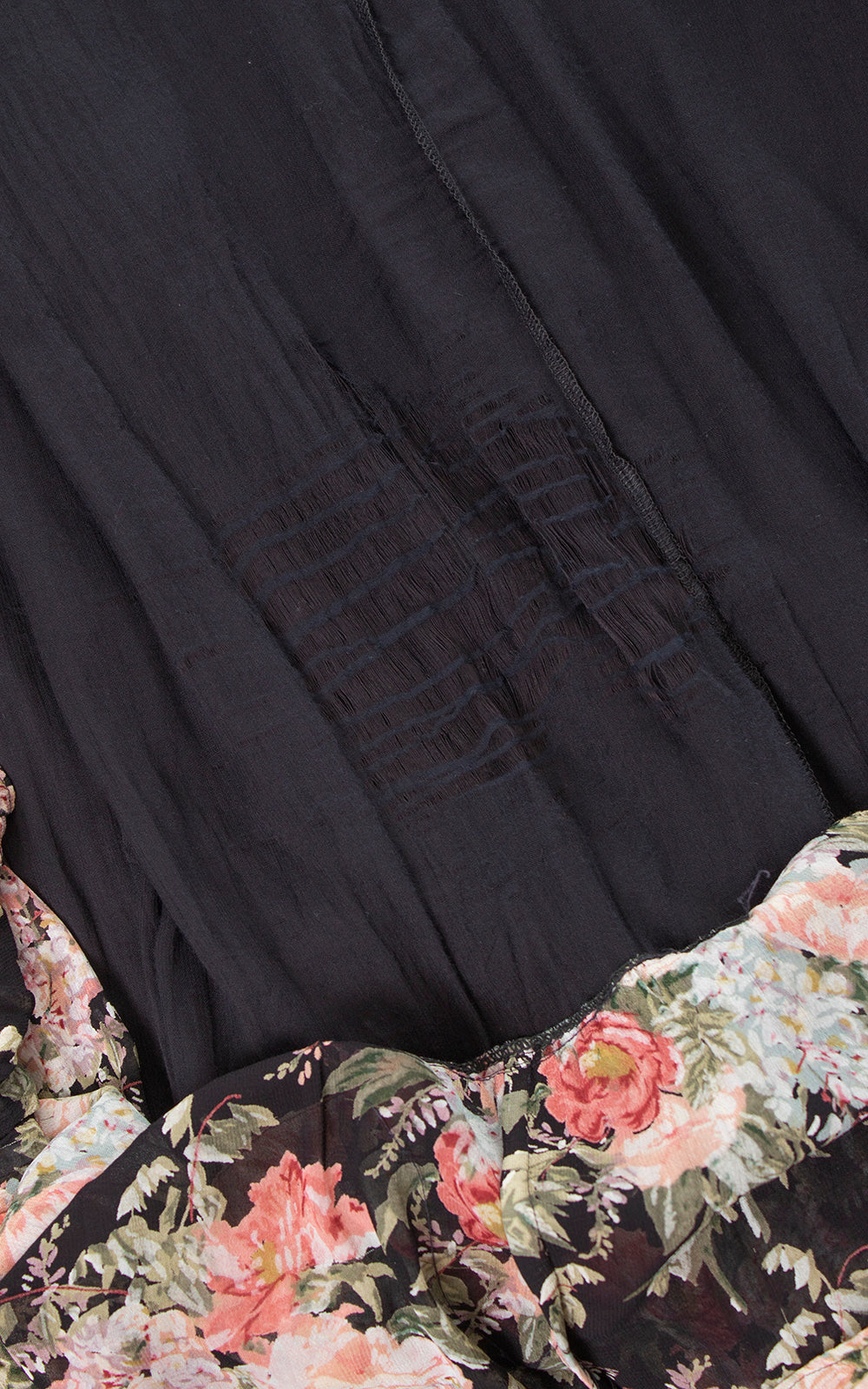 1980s Floral Rayon Tiered Skirt | small/medium