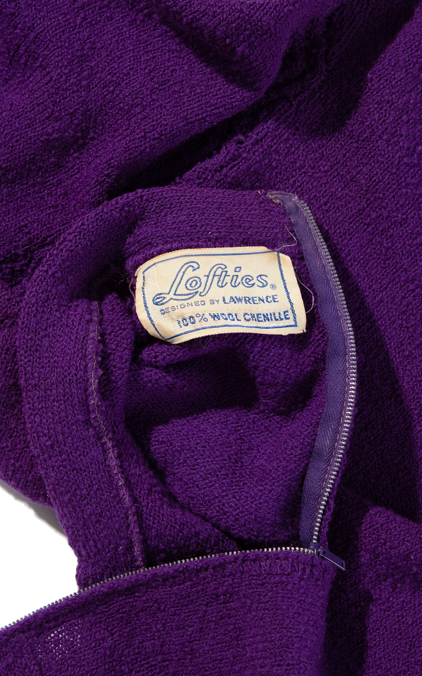 Vintage 40s 50s 1940s 1950s Lofties Purple Wool Knit Chenille Sweater BirthdayLifeVintage