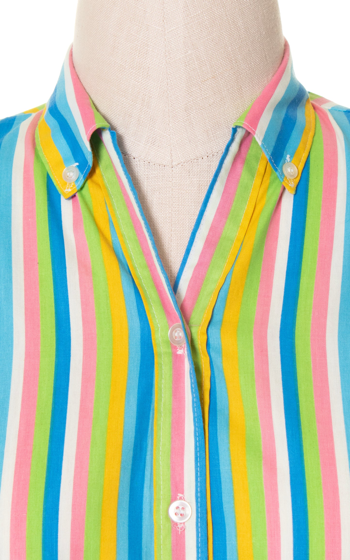 1960s Colorful Striped Sleeveless Blouse | medium/large