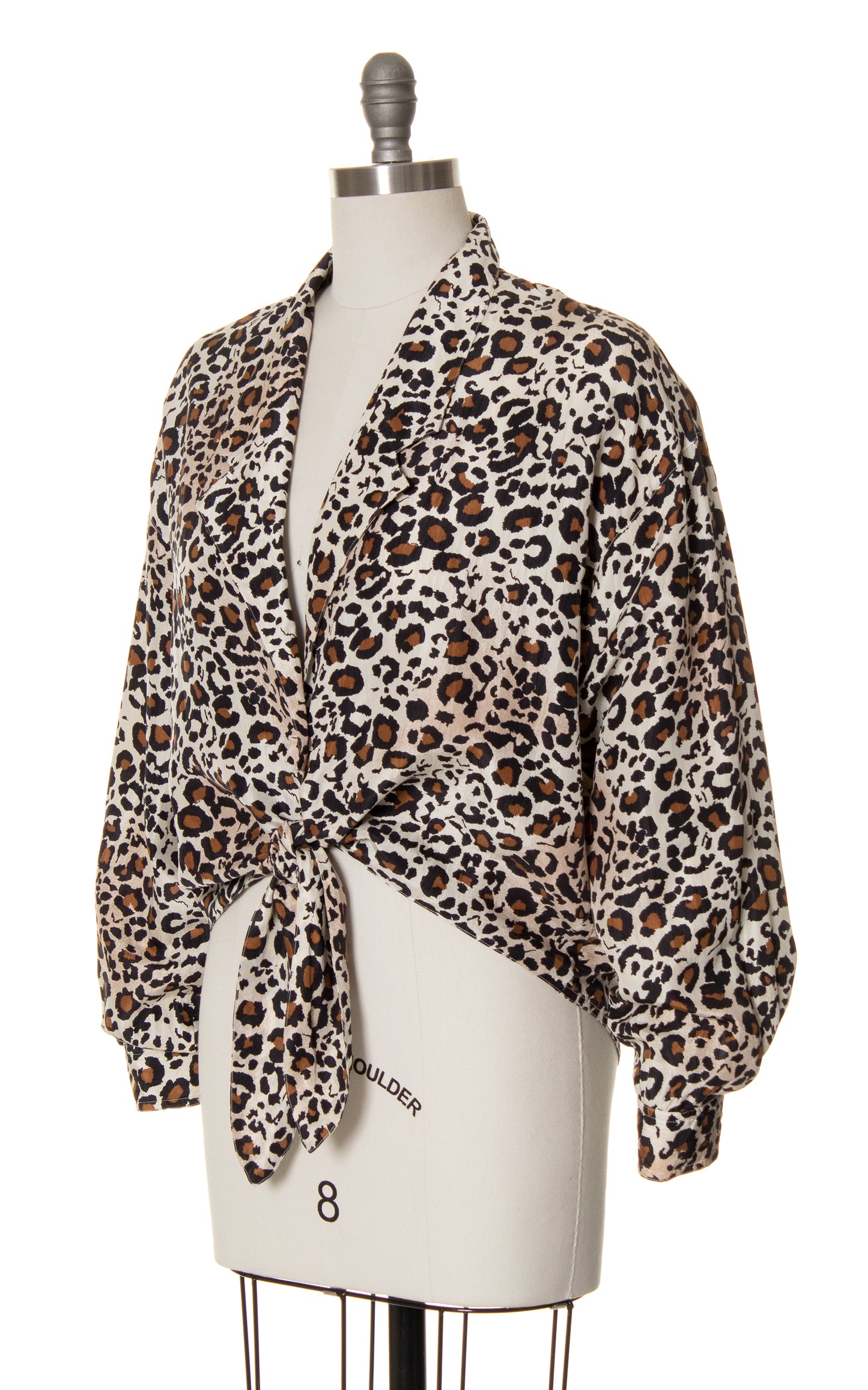 1980s Silk Leopard Print Hi-Low Blouse | large/x-large