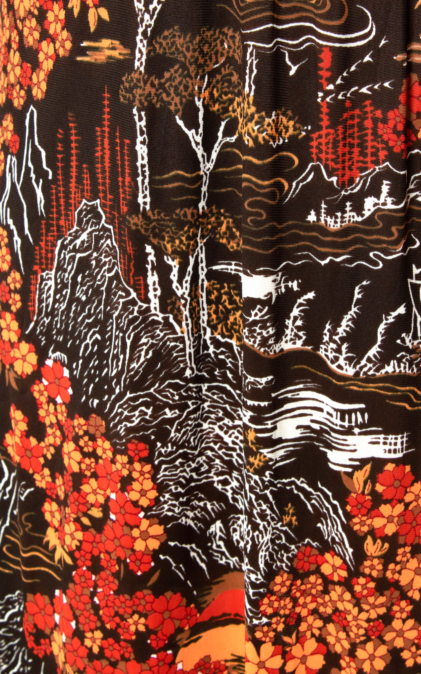 1970s Japanese Nature Maxi Dress | medium/large