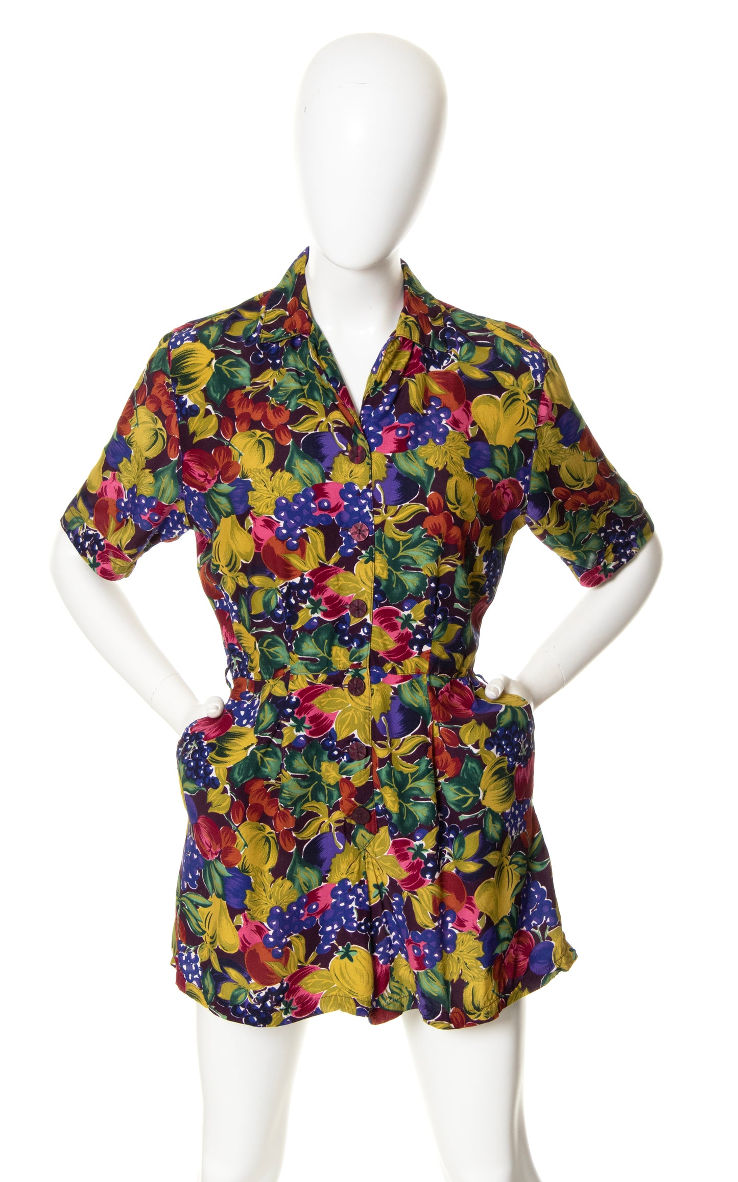 1980s Fruit Novelty Print Romper with Pockets | small/medium