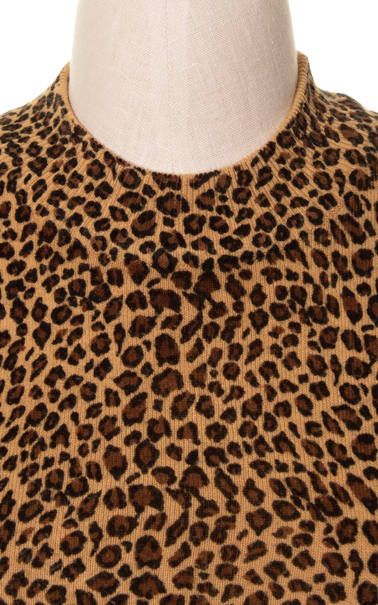 1980s Leopard Print Knit Angora Wool Sweater Top | medium/large