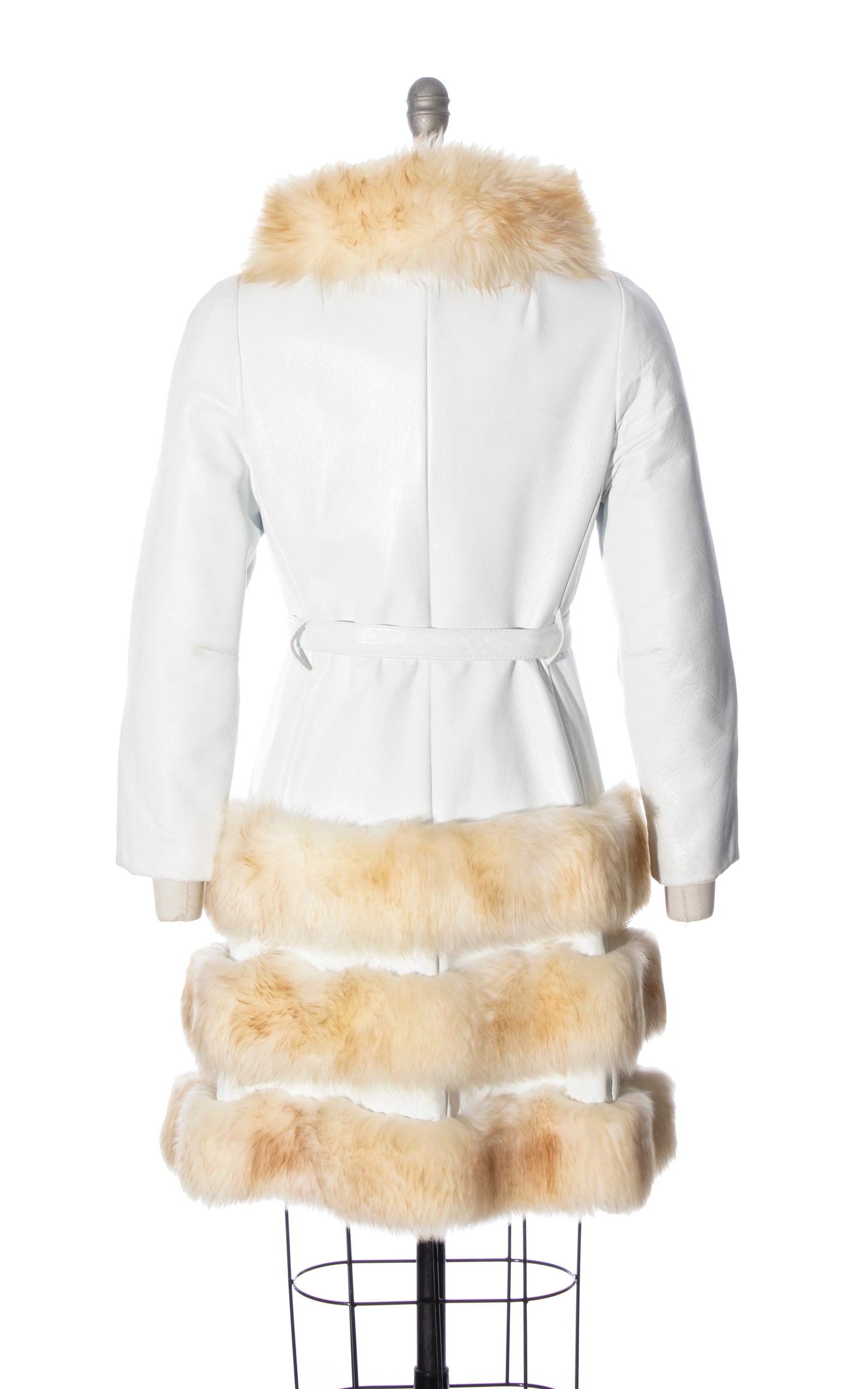 Vintage 70s 1970s Shearling Fur & White Leather Almost Famous Princess Coat Birthday Life Vintage