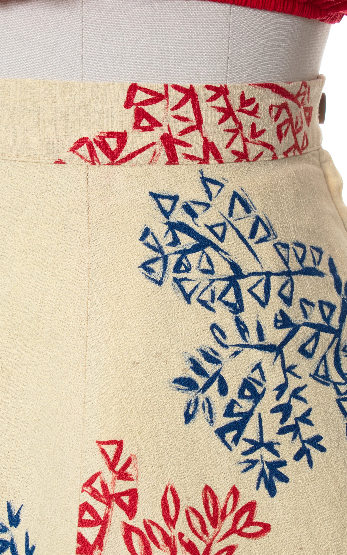 Vintage 50s 1950s Floral Print Skirt with Pocket Birthday Life Vintage