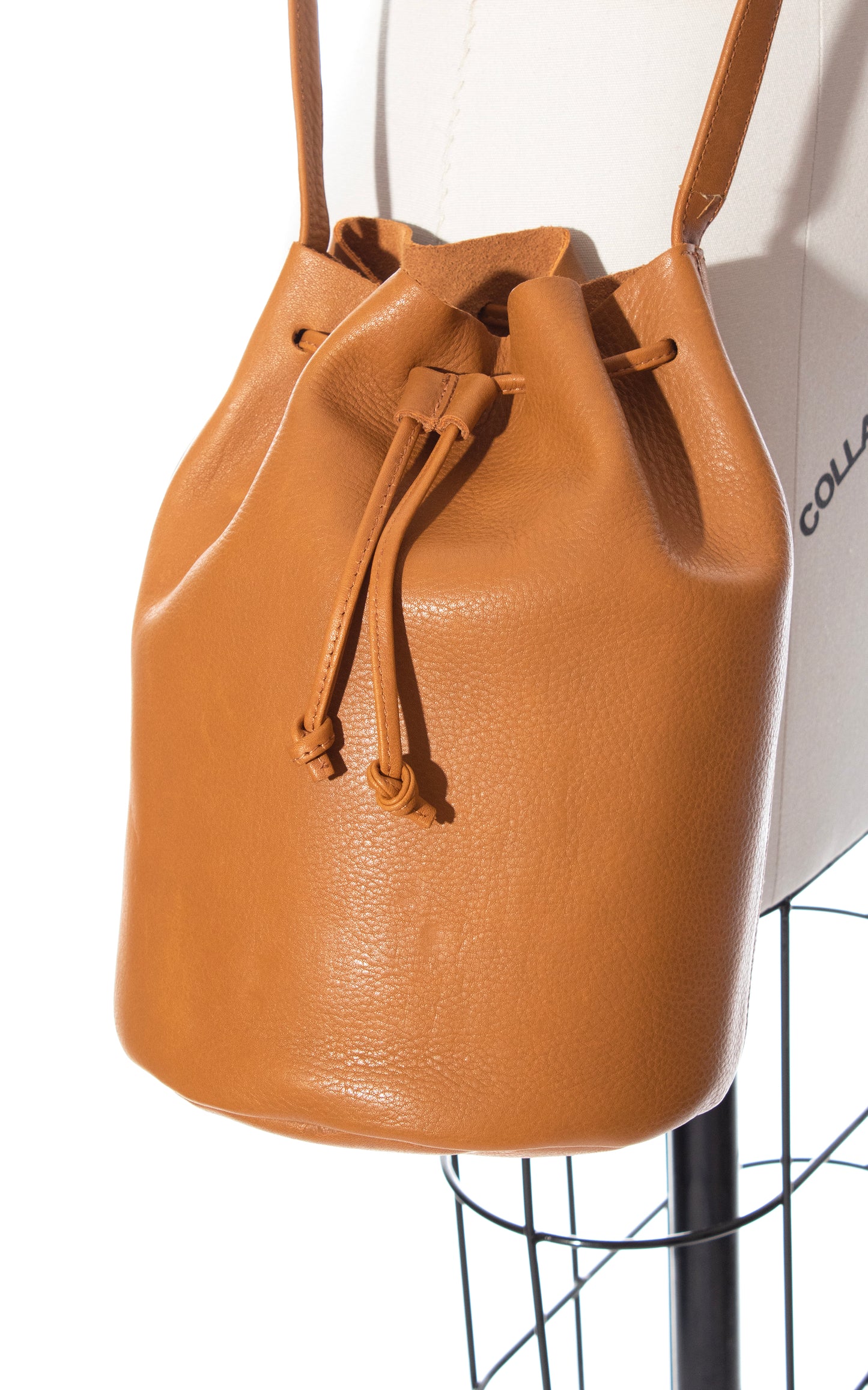 BAGGU Deadstock Brown Leather Bucket Purse Cross Body Bag BirthdayLifeVintage
