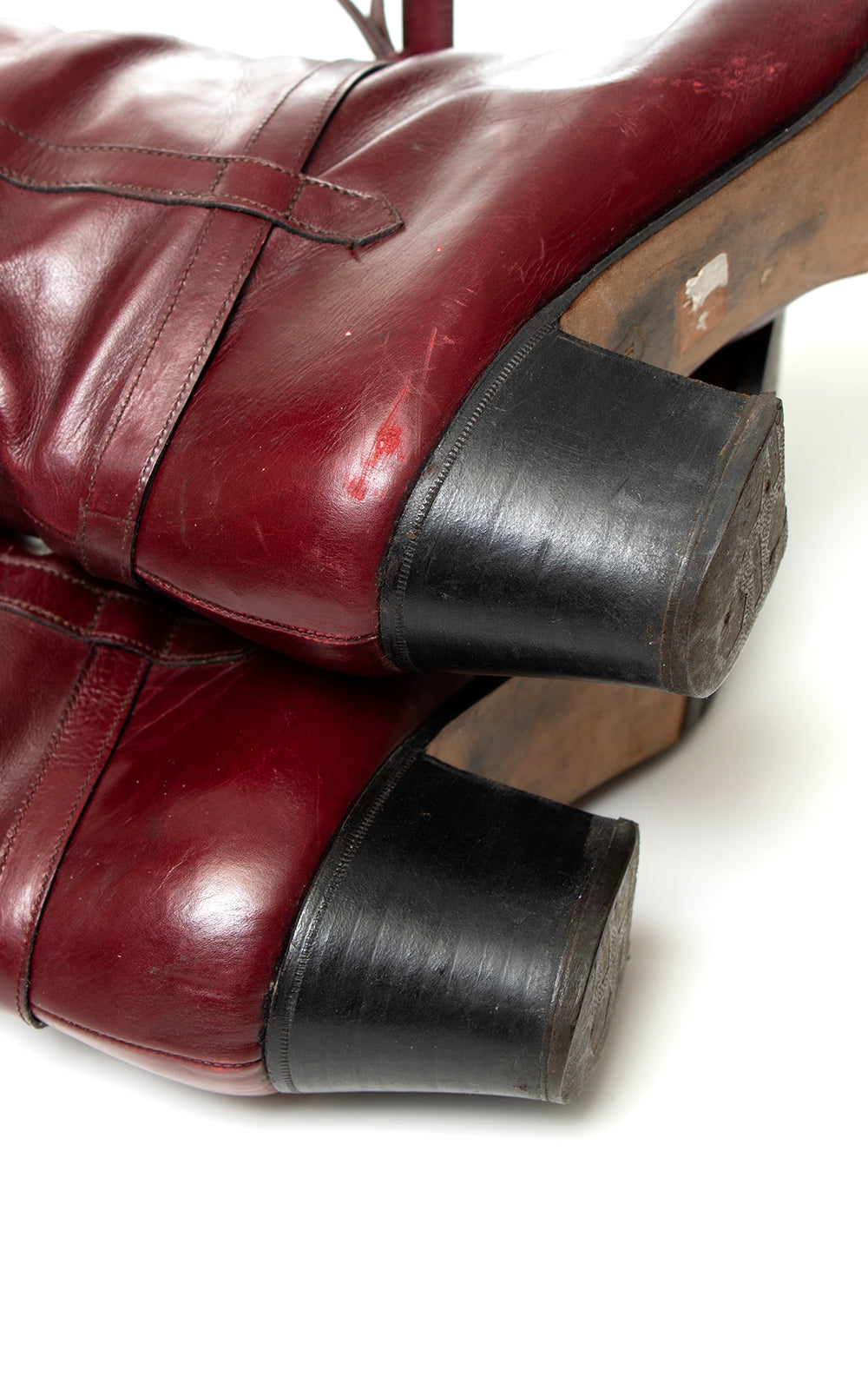 Vintage 1970s 70s SALVATORE FERRAGAMO Merlot Brown Leather Knee High Riding Campus Boots size US 7.5 Birthday Life Vintage