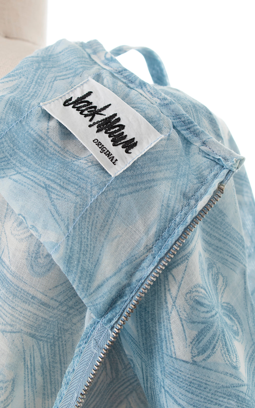 1960s Floral Lattice Neckline Cotton Voile Dress | medium