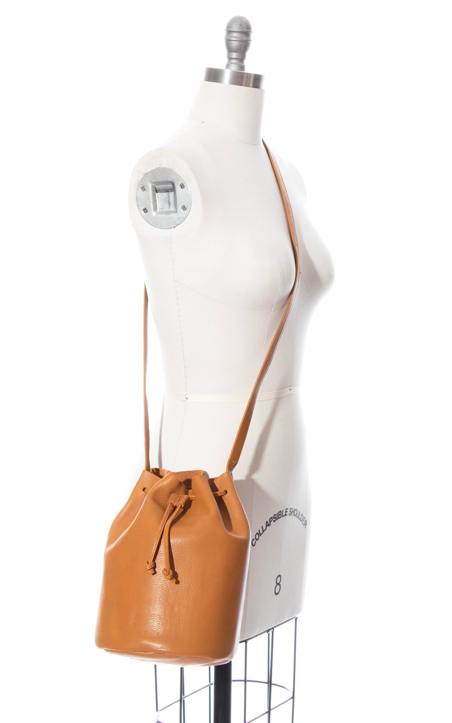 BAGGU Deadstock Brown Leather Bucket Purse Cross Body Bag BirthdayLifeVintage