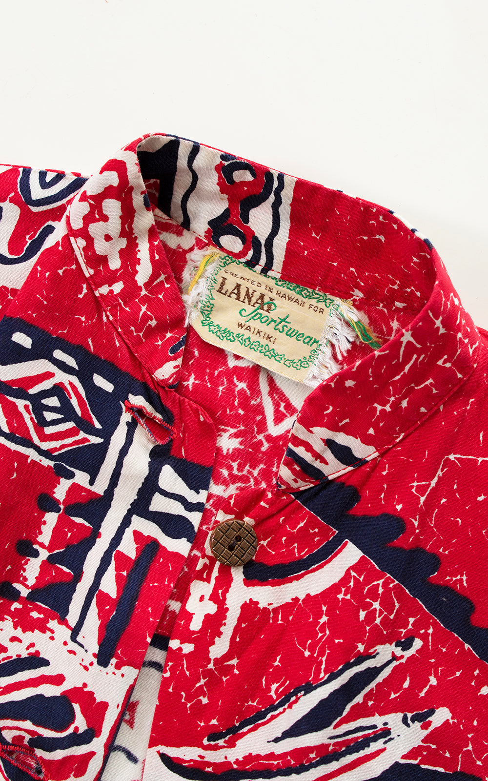 BLV x DEANNA || 1950s Tiki Print Cotton Blouse | x-small/small