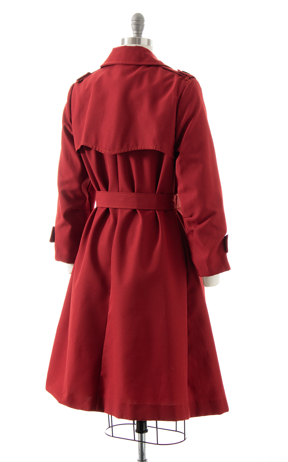 1970s Burgundy Belted Trench Coat | medium/large