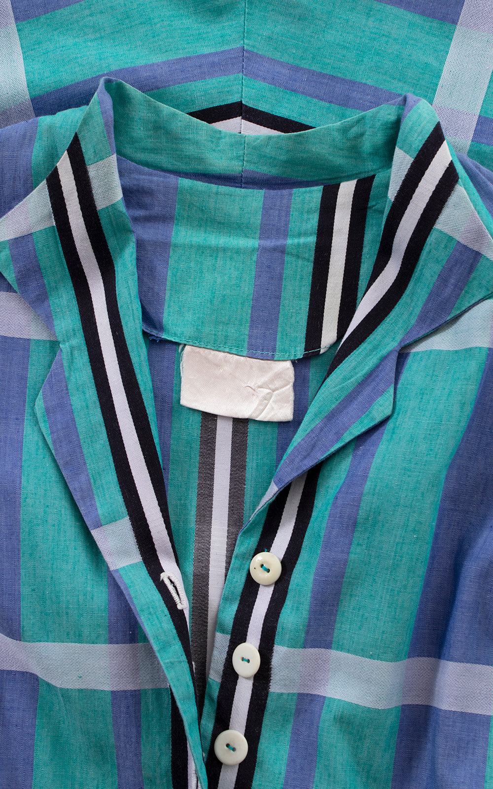 1940s 1950s Plaid Cotton Shirtwaist Dress with Pocket | large