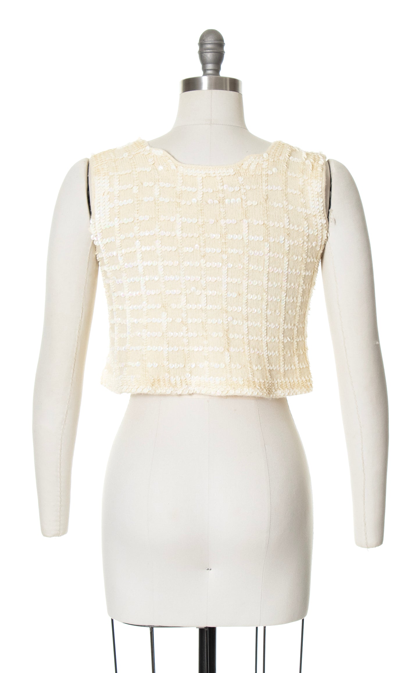 Vintage 60s 1960s Sequined Knit Wool Crop Top BirthdayLifeVintage