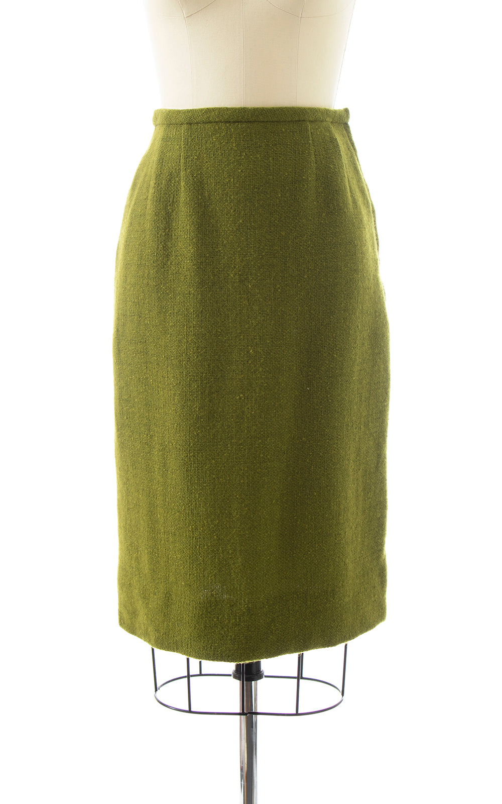 BLV x Deanna 1960s Olive Green Wool Pencil Skirt X Small Small