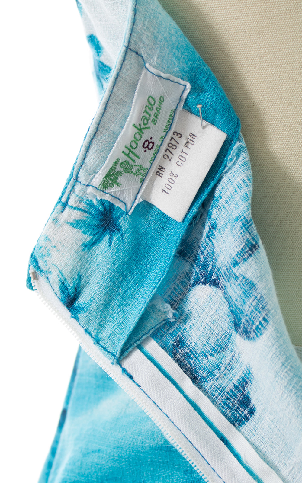 1970s Hawaiian Novelty Print Halter Maxi Dress