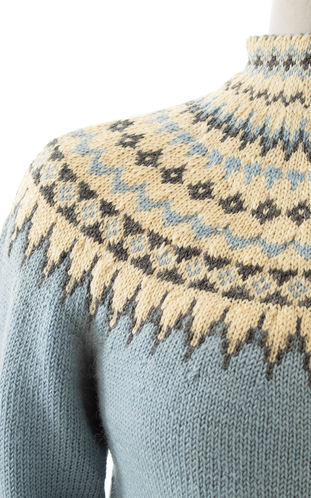 1940s 1950s Fair Isle Knit Wool Cardigan | small/medium