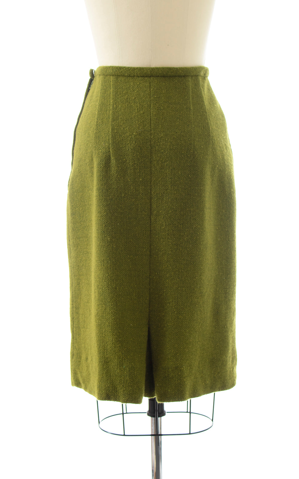 BLV x DEANNA || 1960s Olive Green Wool Pencil Skirt | x-small/small