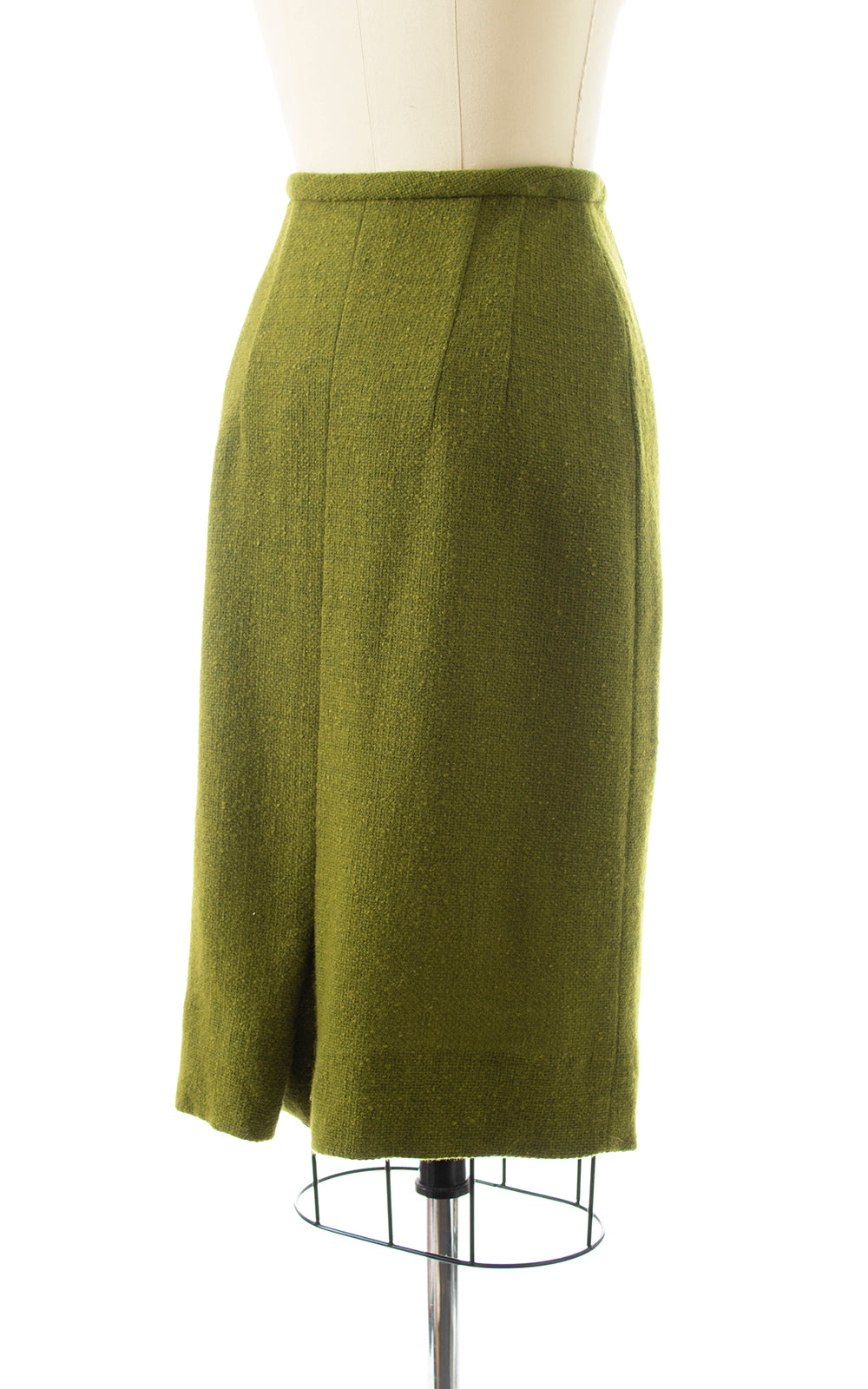 BLV x DEANNA || 1960s Olive Green Wool Pencil Skirt | x-small/small