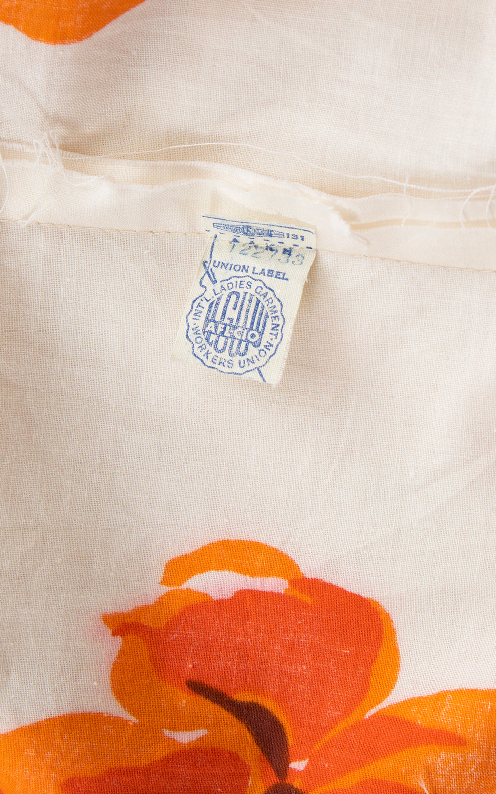 1950s Rose Border Print Cotton & Chiffon Dress | small