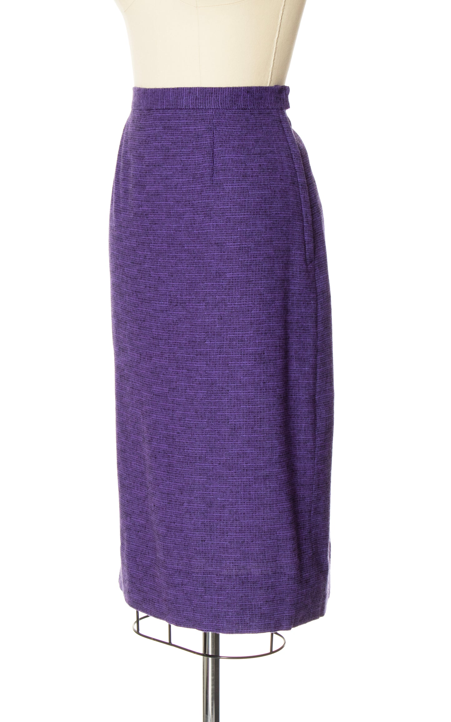 Vintage 50s 1950s Purple Wool Pencil Skirt BirthdayLifeVintage
