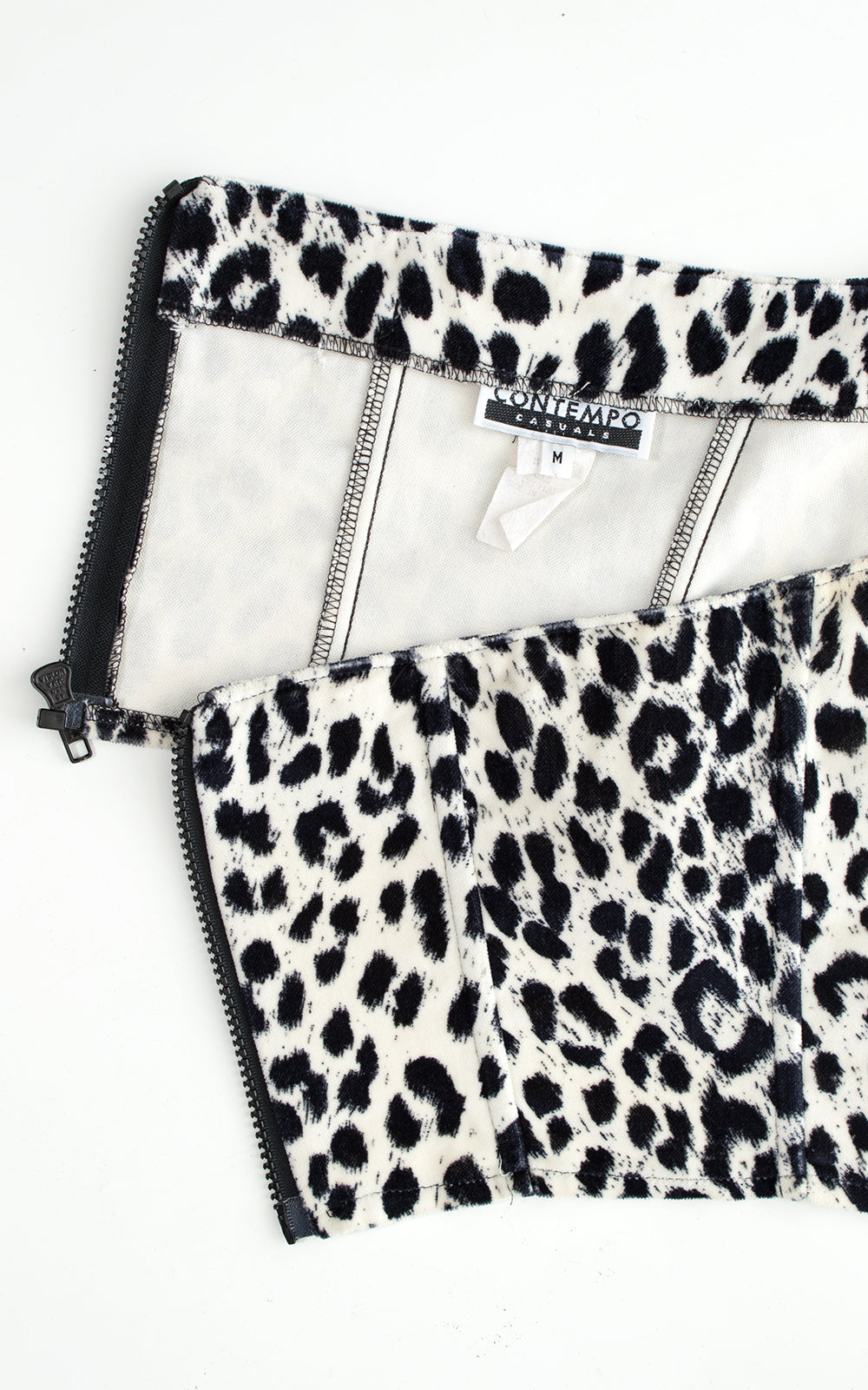 1990s Leopard Print Velvet Bustier