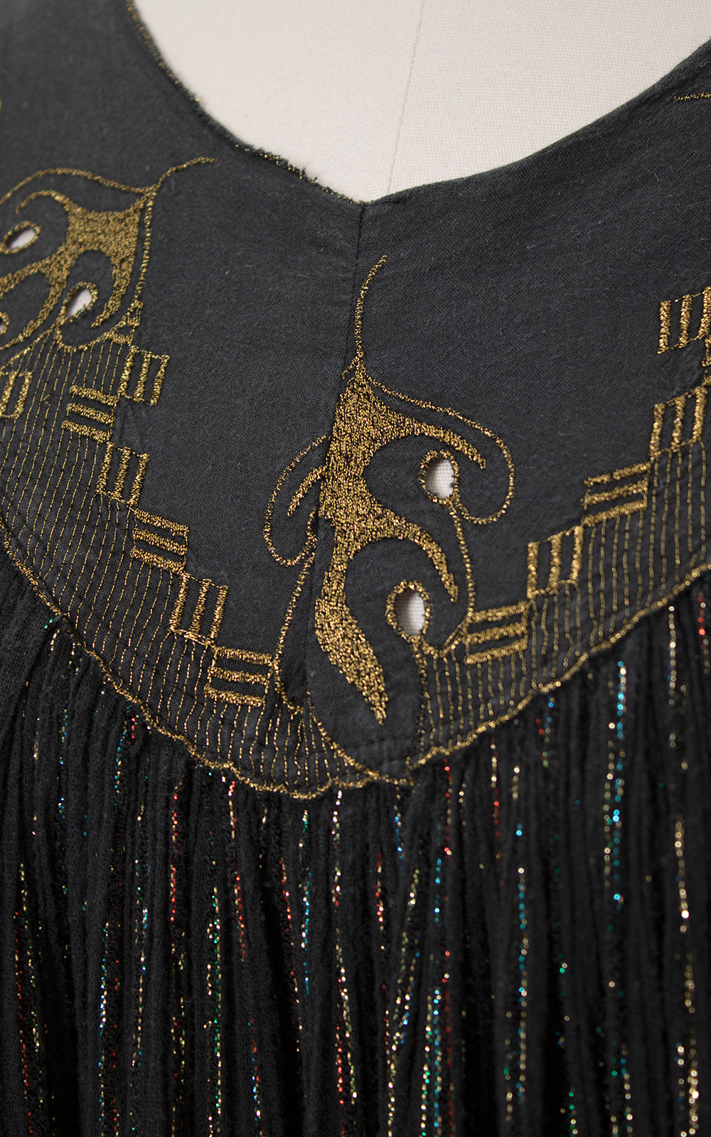 1970s 1980s Rainbow Metallic Cotton Gauze Dress | small/medium/large/x-large