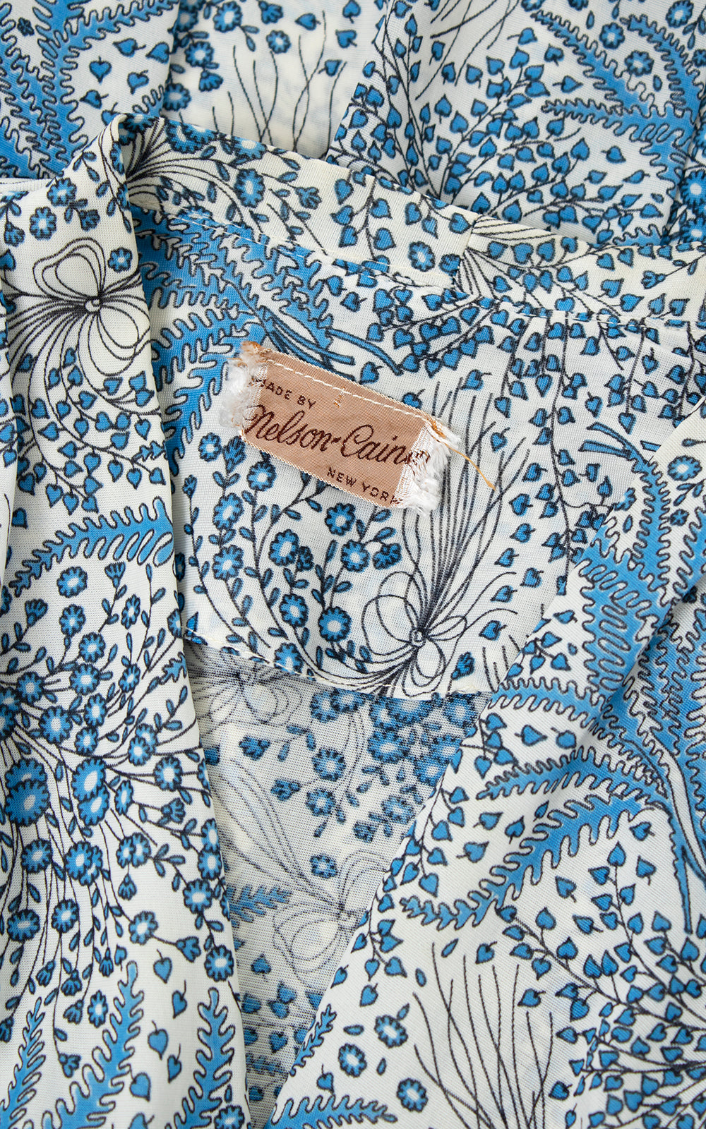 Vintage 1940s Floral Bouquet + Fern Print Jersey Dress by Birthday Life Vintage