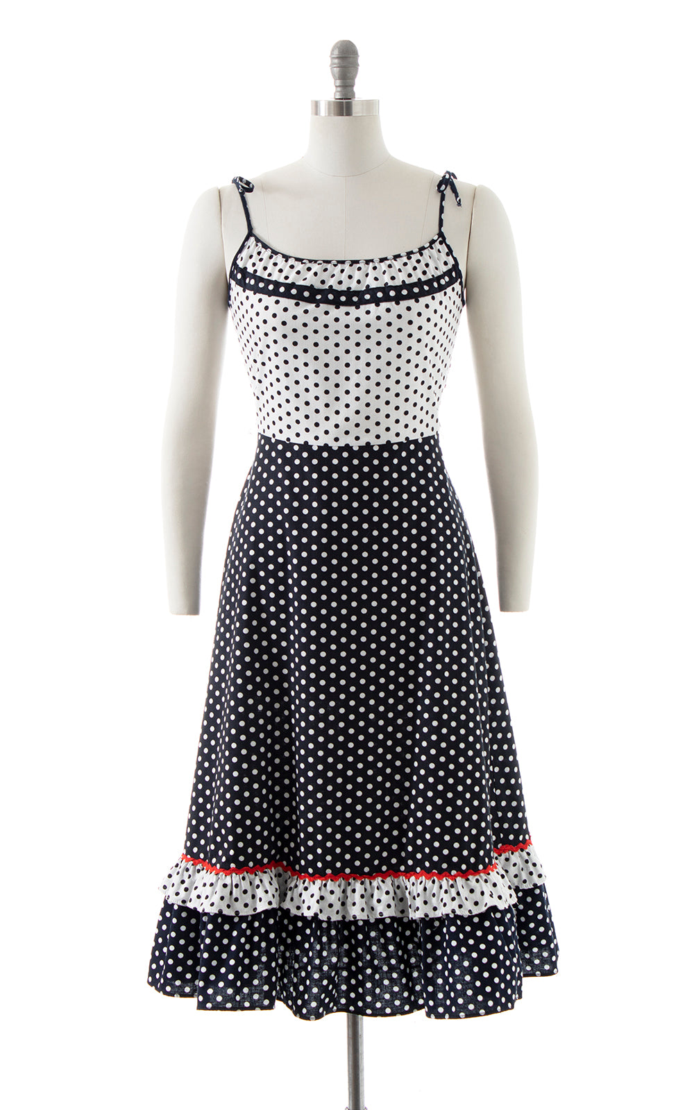 1970s Polka Dot Color Block Sundress | small/medium Birthday Life Vintage 1970s Polka Dot Color Block Sundress | small/medium Birthday Life Vintage
