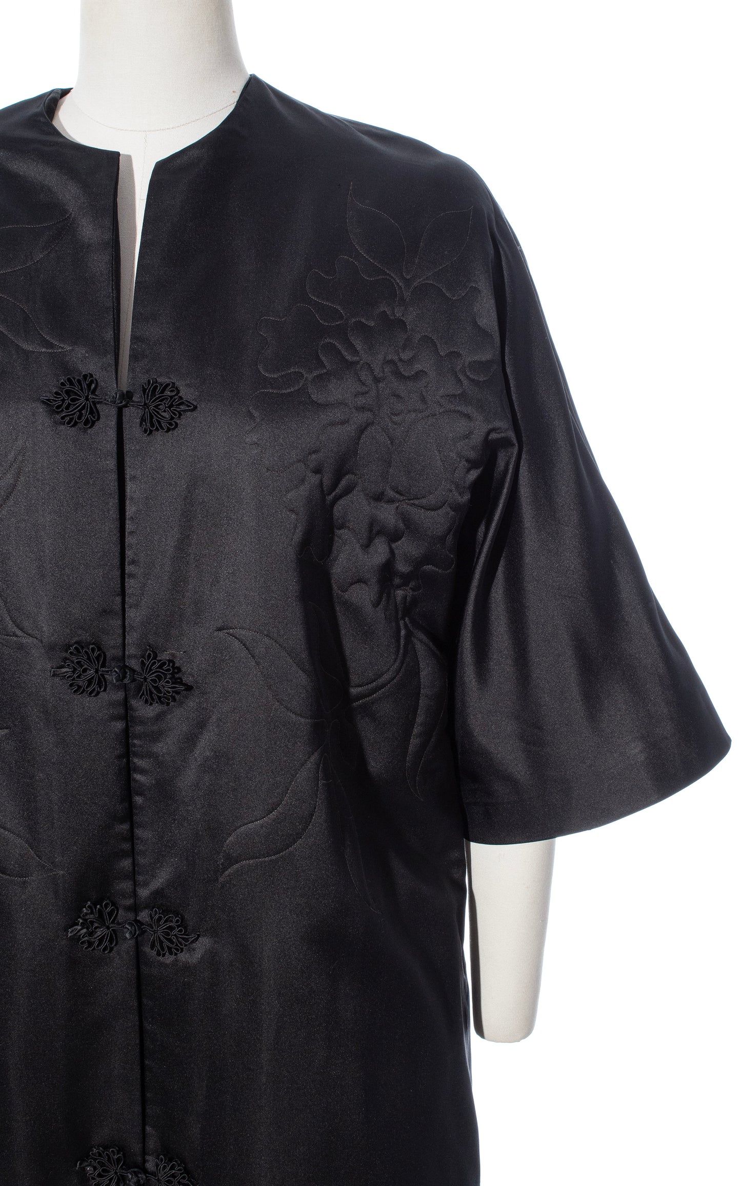 VIntage 60s 1960s DYNASTY Floral Stitched Silk Satin Asian Opera Coat BirthdayLifeVintage