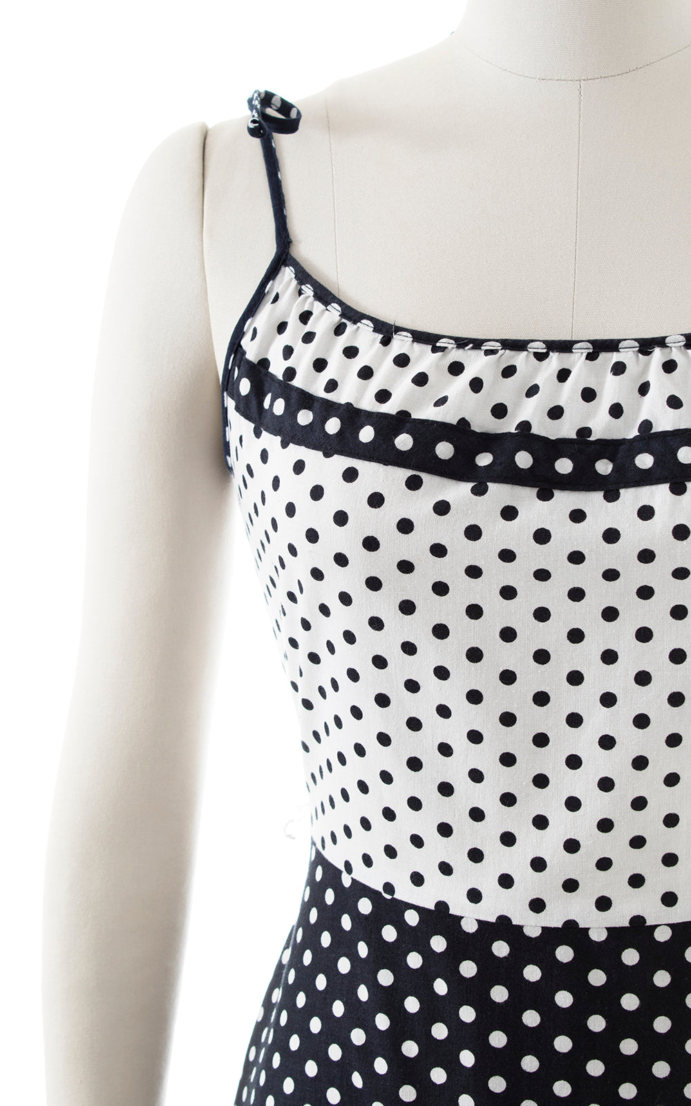 1970s Polka Dot Color Block Sundress | small/medium