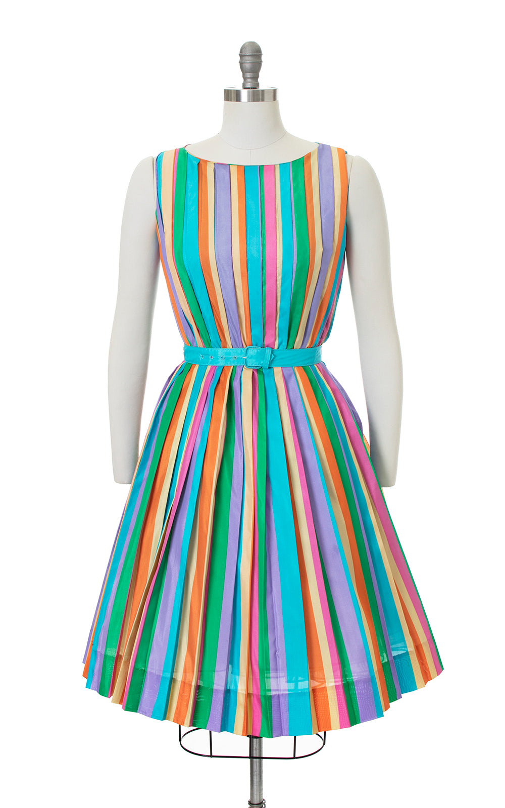 rainbow pleated dress Vibrant Rainbow Maxi Dress With Pleated Design