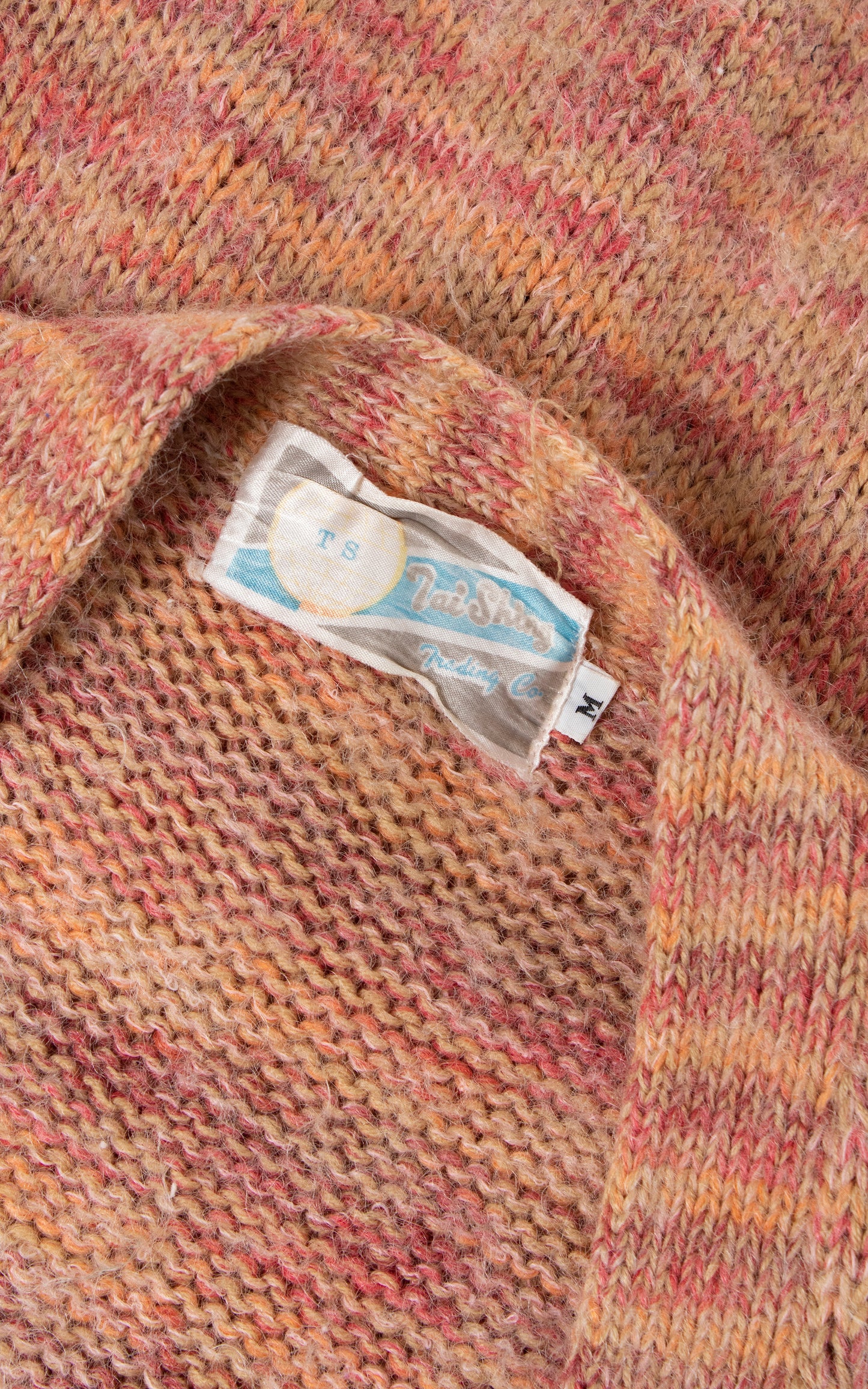 Vintage 70s 1970s Peach Pink Spacedye Knit Wool Sweater Vest Birthday Life Vintage