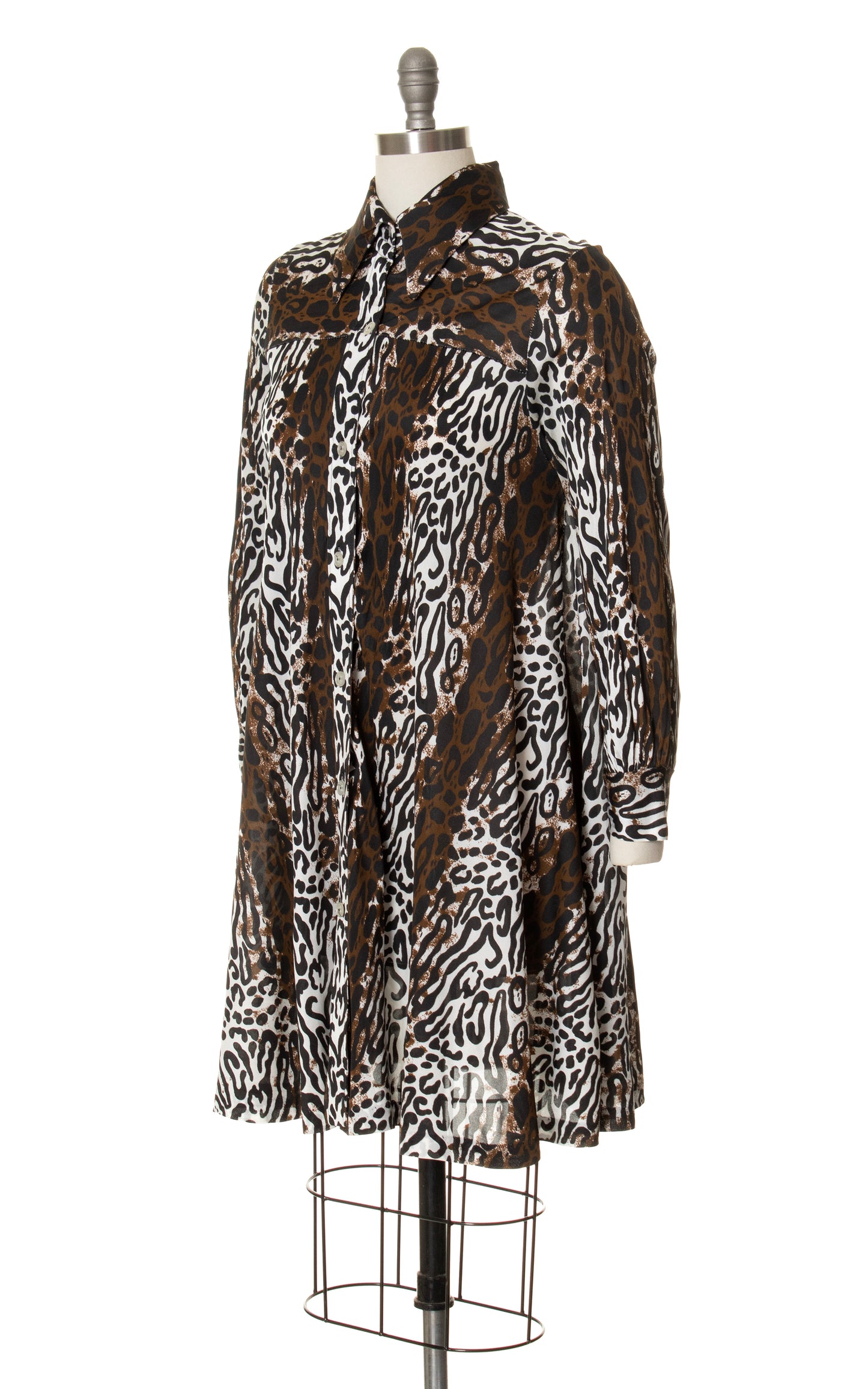1970s Leopard Print Trapeze Dress | small/medium/large