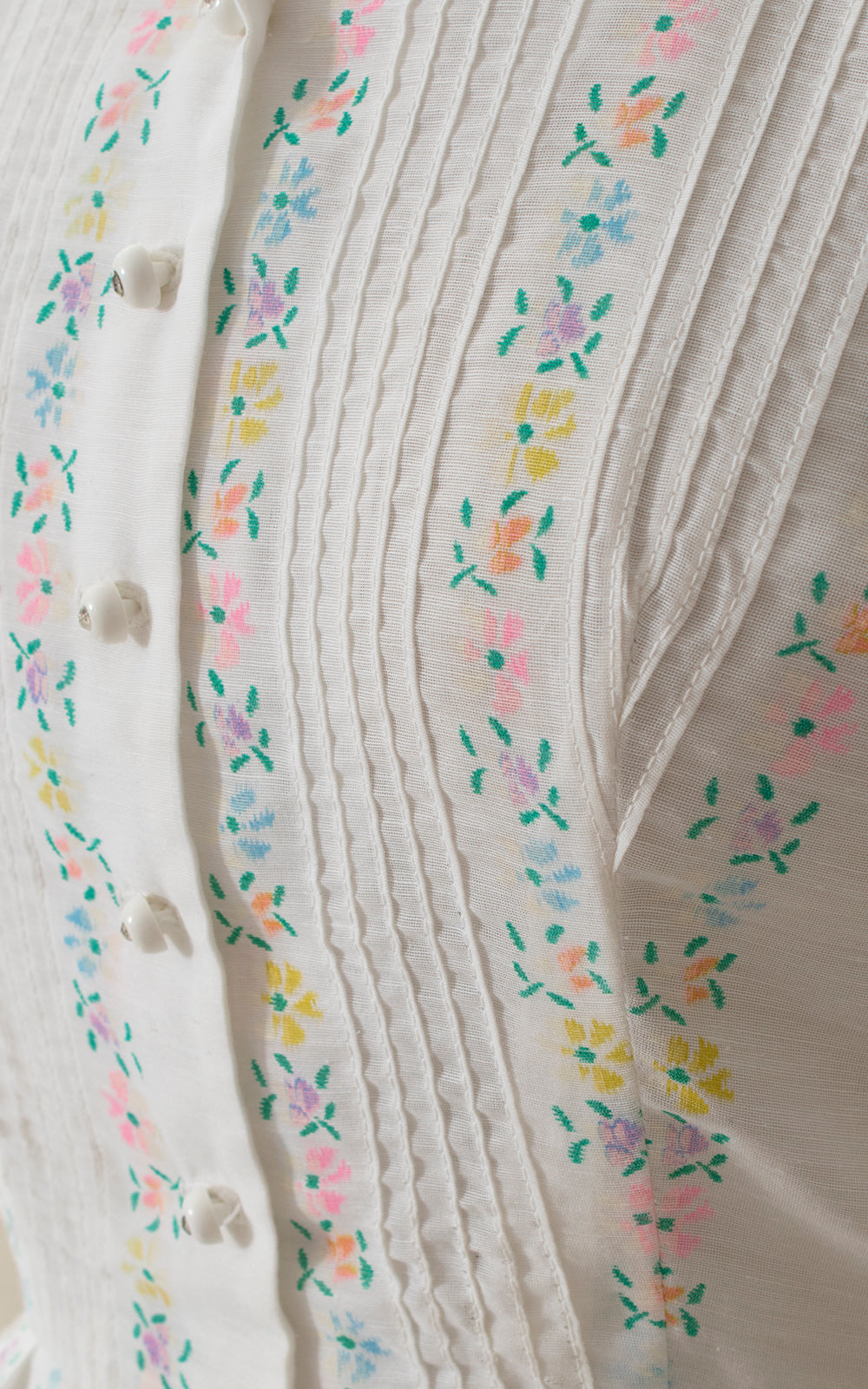 1960s Pastel Floral Striped Shirtwaist Dress BirthdayLifeVintage