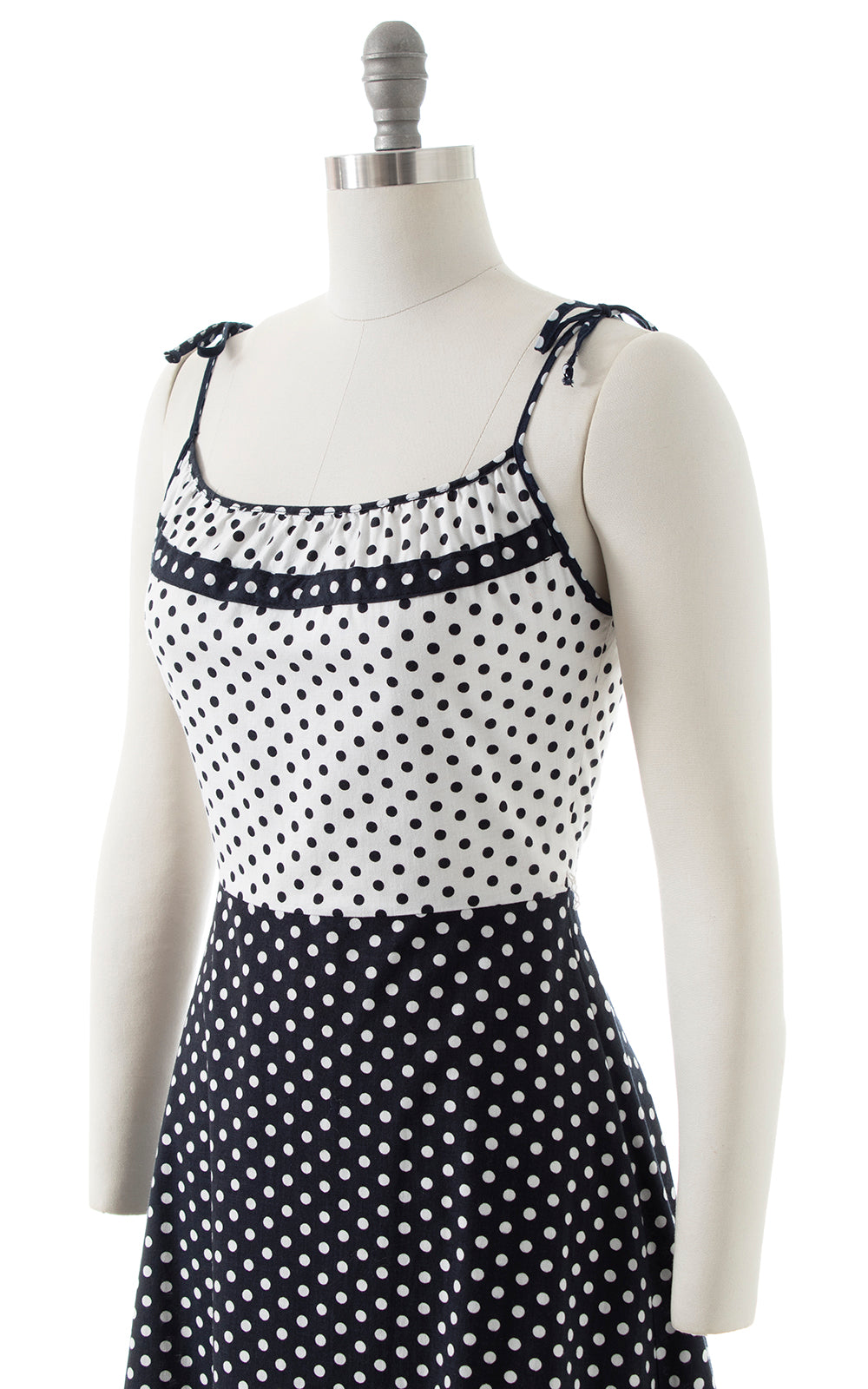 1970s Polka Dot Color Block Sundress | small/medium